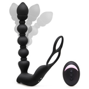 amazon sex toy store online shopping-Anal Butt Plug with Cock Ring-Remote Controlled Vibrating Silicone Anal beands Penis Ring Sex Toy for Men
