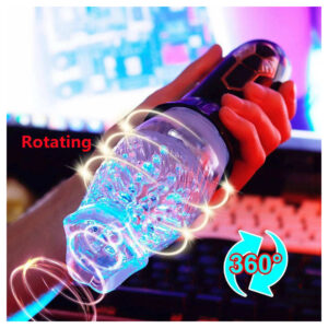 Holicxxx male masturbator-Electrical 360 rotation vbrating masturbation cup for men